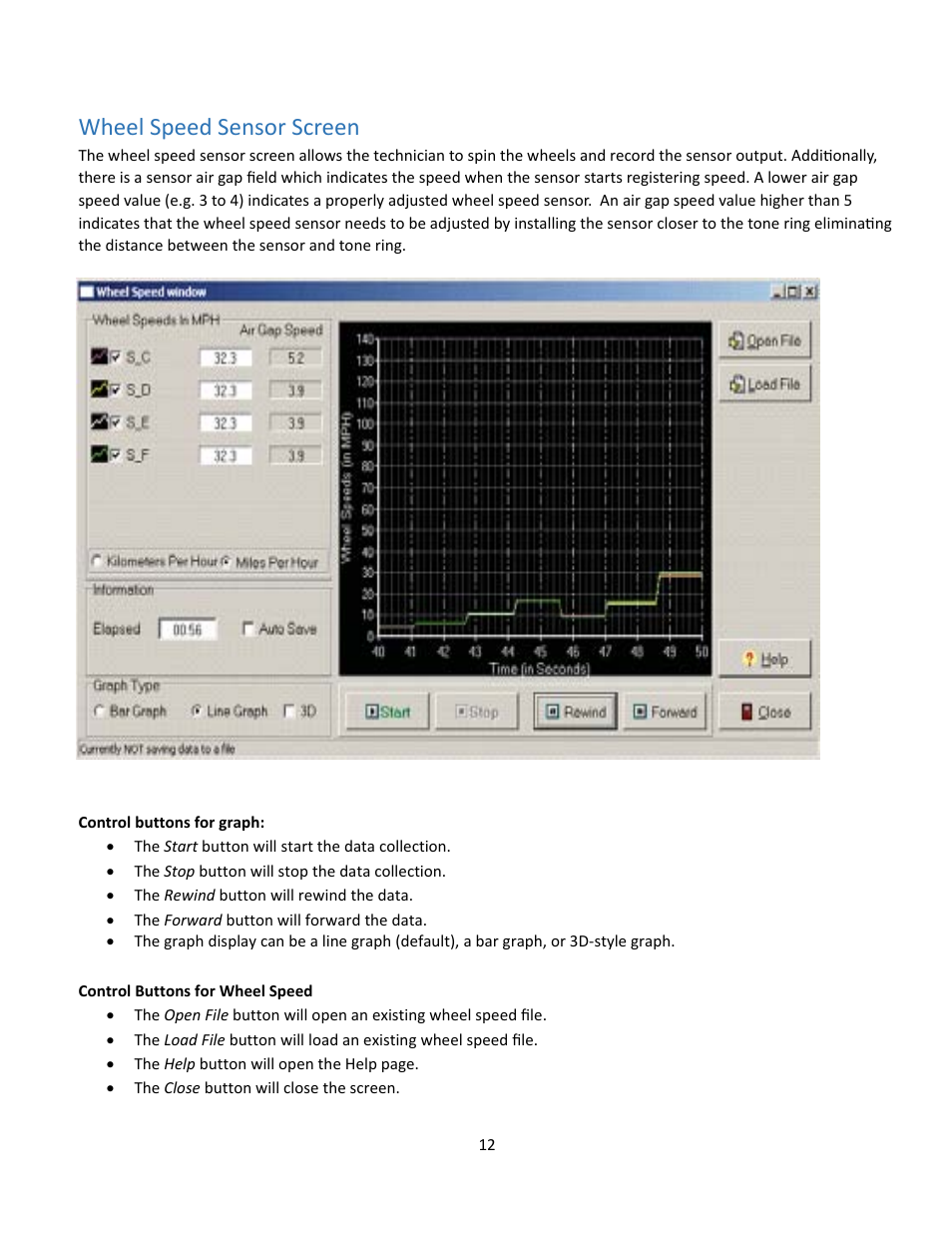 Wheel speed sensor screen | Bendix Commercial Vehicle Systems ACom Diagnostics V.6.7 User Manual | Page 12 / 40