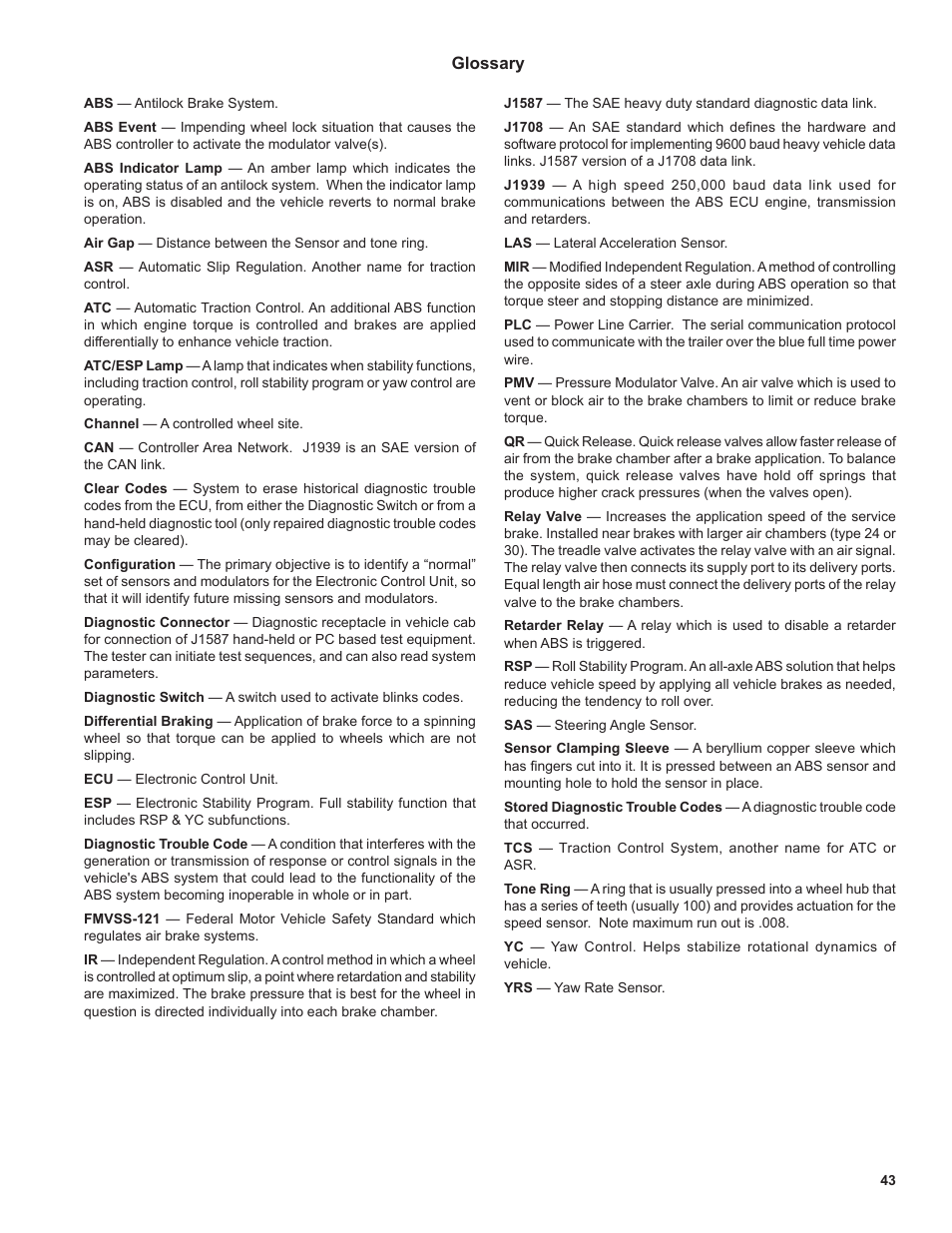 Bendix Commercial Vehicle Systems EC-60 ESP Controllers (Advanced Models) User Manual | Page 43 / 48