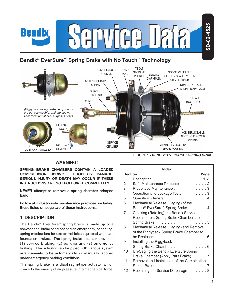 Bendix Commercial Vehicle Systems EverSure Spring Brake with No Touch Technology User Manual | 8 pages