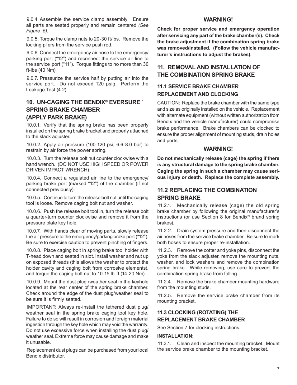 Bendix Commercial Vehicle Systems EverSure Spring Brake with No Touch Technology User Manual | Page 7 / 8