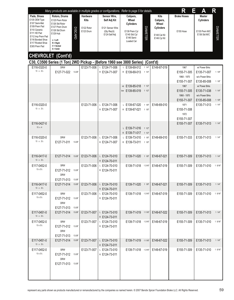R e a r, Chevrolet (cont'd) | Bendix Commercial Vehicle Systems Light-Duty Vehicle User Manual | Page 35 / 760