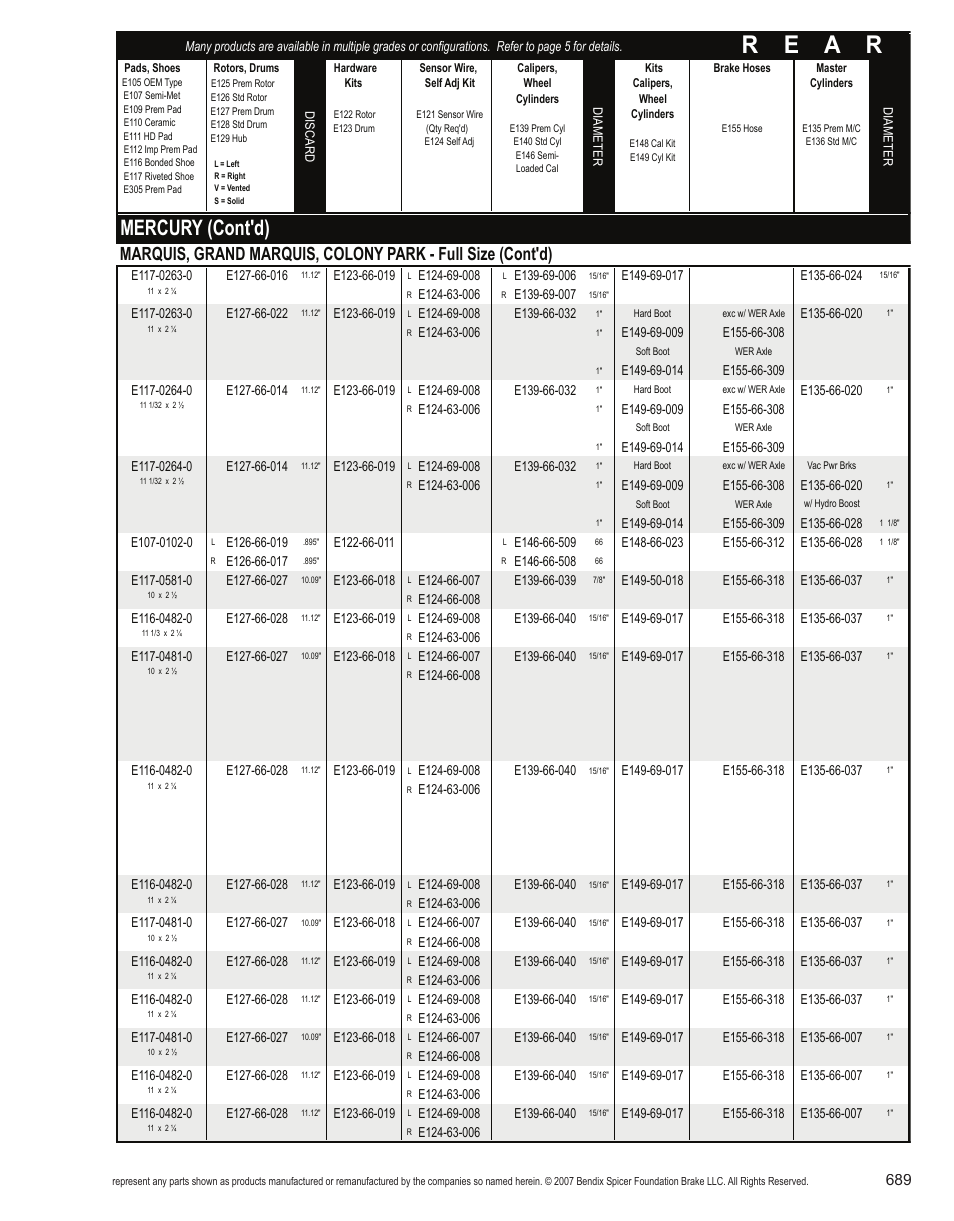 R e a r, Mercury (cont'd) | Bendix Commercial Vehicle Systems Light-Duty Vehicle User Manual | Page 665 / 760