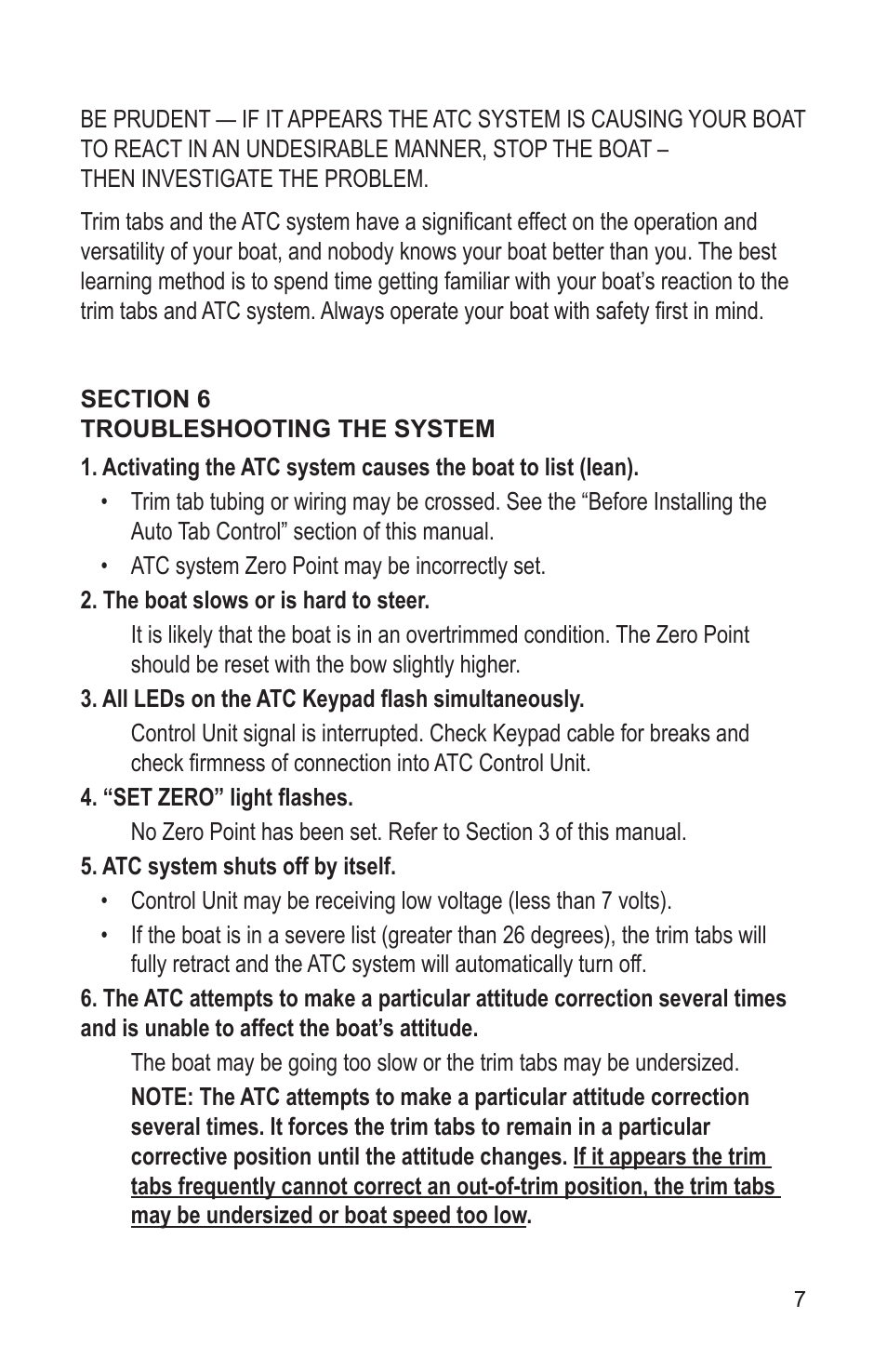 Bennett Marine Auto Tab Control User Manual | Page 7 / 16