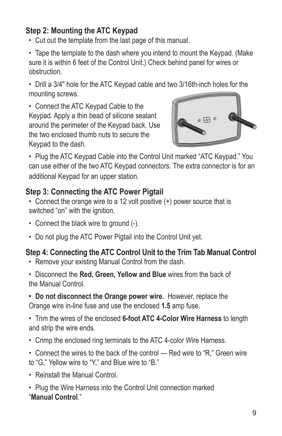 Bennett Marine Auto Tab Control User Manual | Page 9 / 16