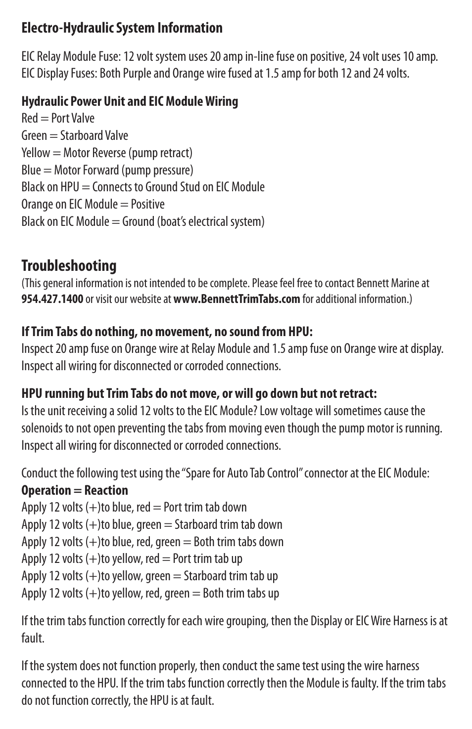 Troubleshooting | Bennett Marine EIC5000 Electronic Indicator Control User Manual | Page 6 / 9