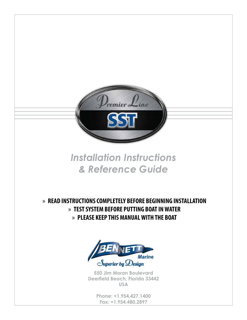 Bennett Marine Premier Line Systems User Manual | 19 pages