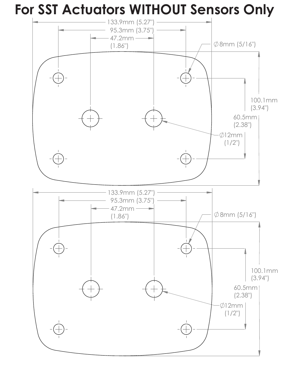 For sst actuators without sensors only, Ssa footprint, Bennett marine | Bennett Marine Premier Line Systems User Manual | Page 19 / 19