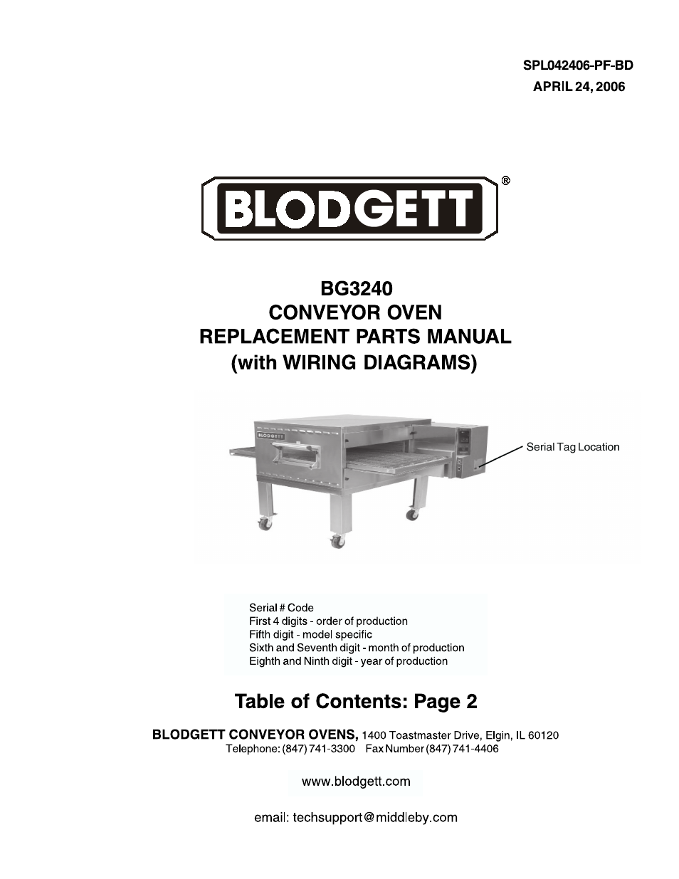 Blodgett BG3240 User Manual | 36 pages