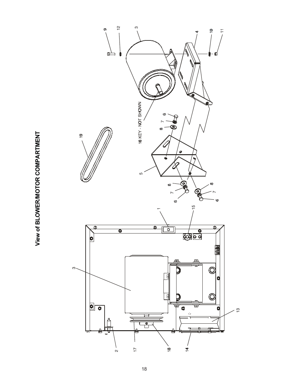 View of blower/motor compartment | Blodgett BG3240 User Manual | Page 18 / 36