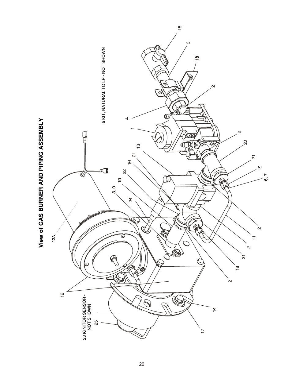 View of gas burner & piping | Blodgett BG3240 User Manual | Page 20 / 36