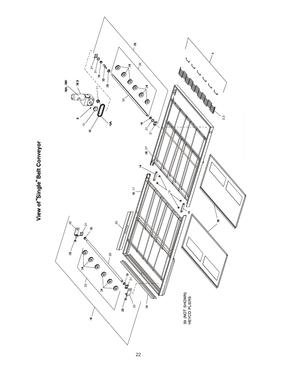 View of “single” belt conveyor | Blodgett BG3240 User Manual | Page 22 / 36
