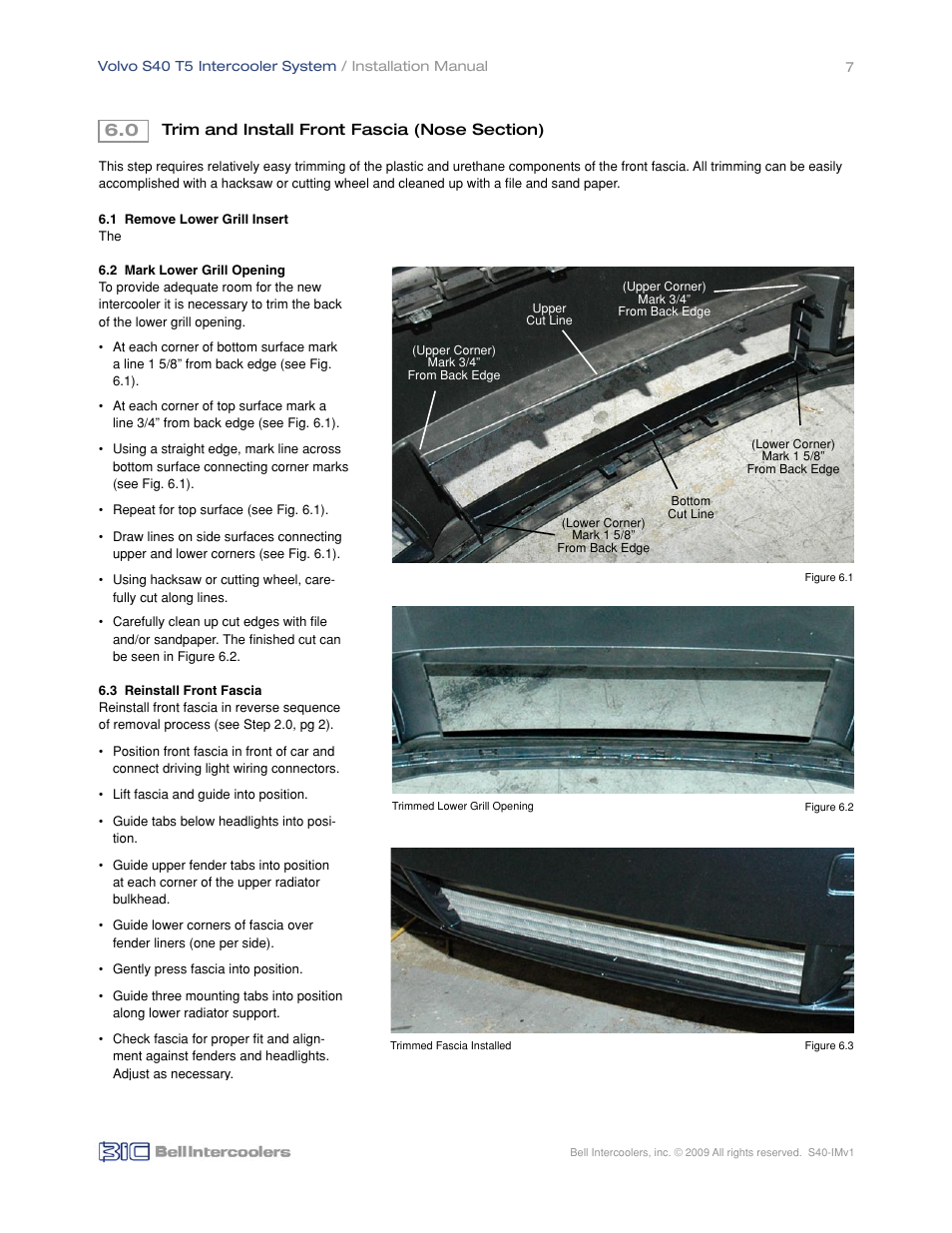 BIC Volvo S40 T5 Front Mount Intercooler System User Manual | Page 9 / 10