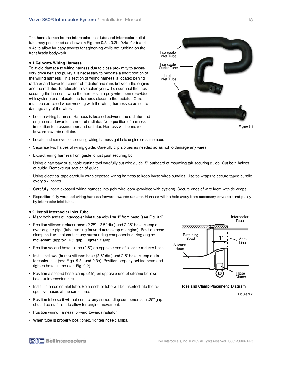 BIC Volvo S60R Front Mount Intercooler System User Manual | Page 15 / 24
