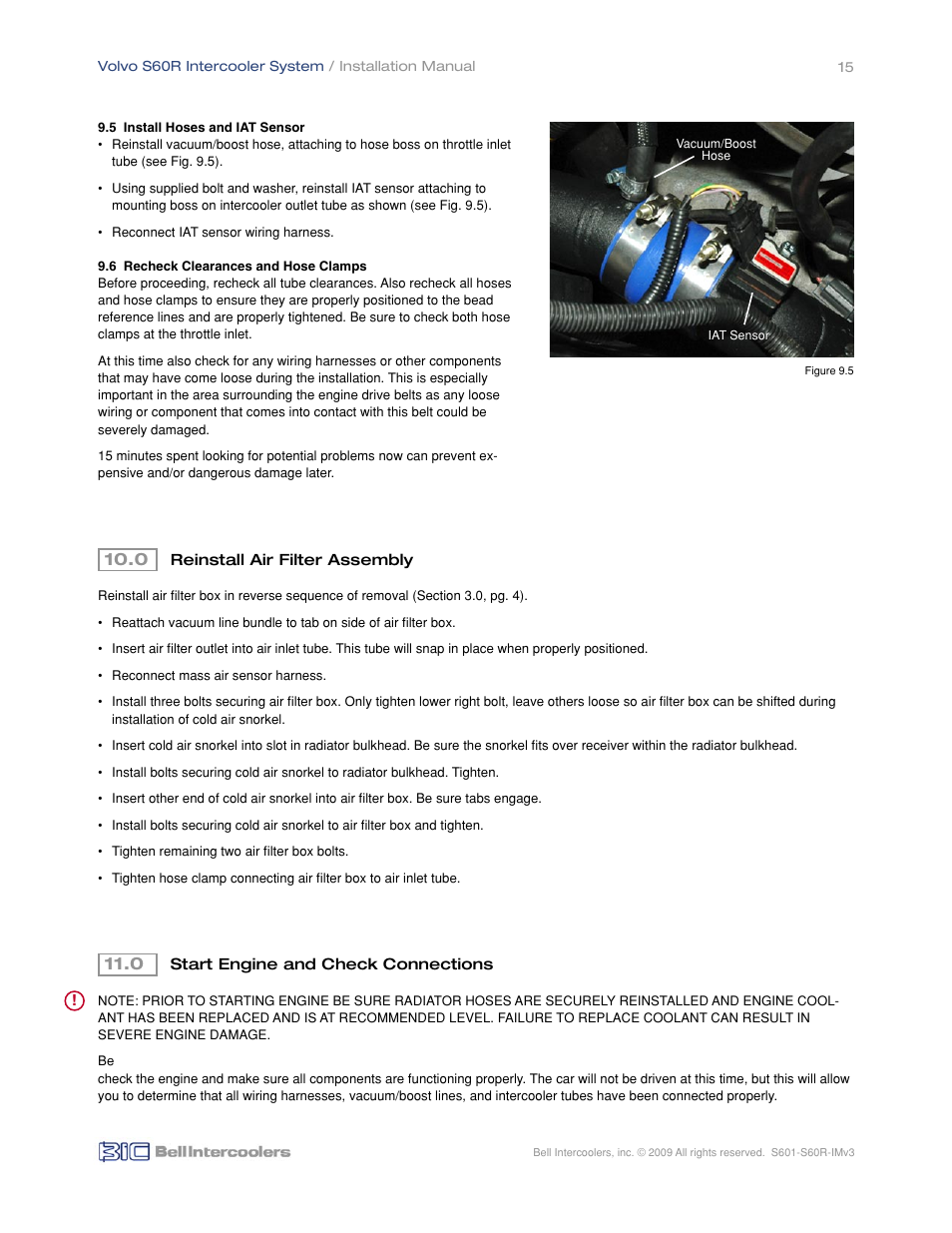 BIC Volvo S60R Front Mount Intercooler System User Manual | Page 17 / 24