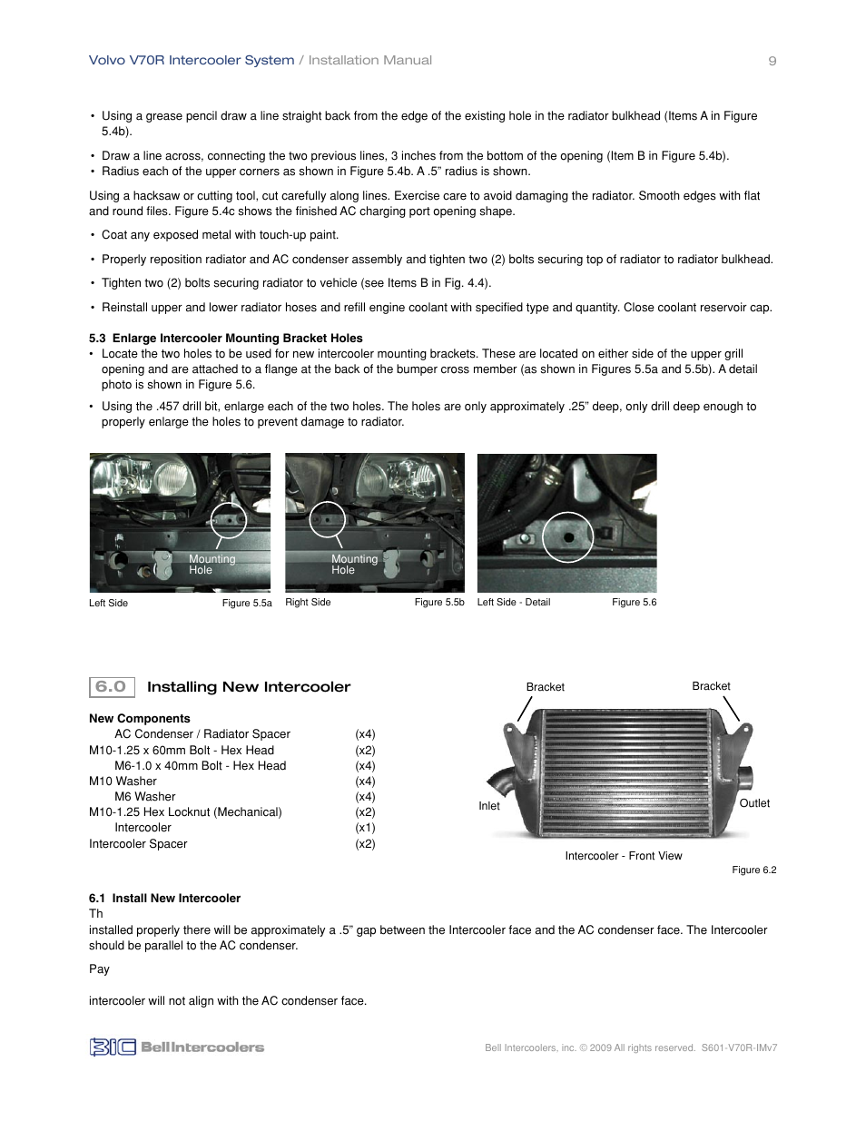 BIC Volvo V70R Front Mount Intercooler System User Manual | Page 11 / 18