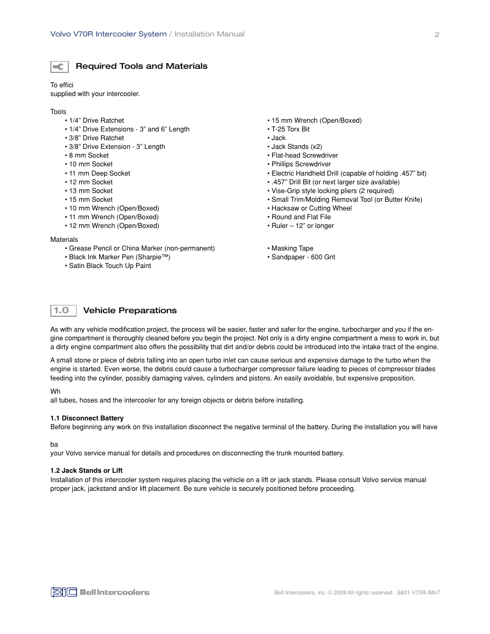 BIC Volvo V70R Front Mount Intercooler System User Manual | Page 4 / 18