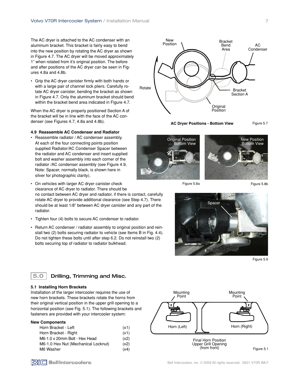 BIC Volvo V70R Front Mount Intercooler System User Manual | Page 9 / 18