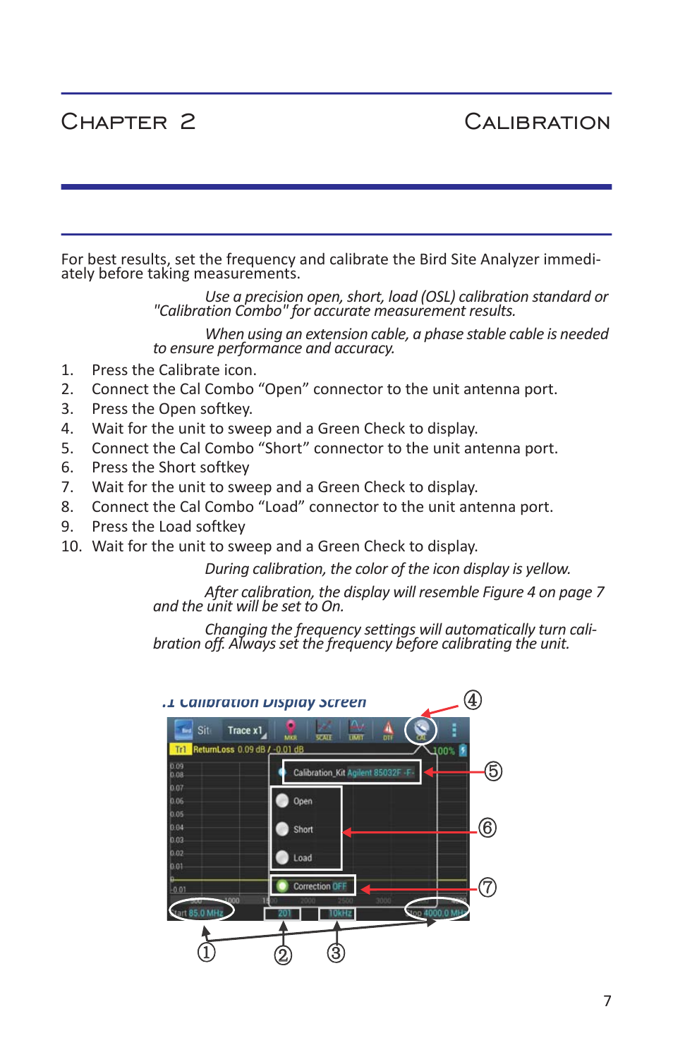 Chapter 2 calibration, Calibration, Calibrating the sitehawk sk-4000 analyzer | Calibration accessories | Bird Technologies SK-4000-TC-Manual User Manual | Page 19 / 56