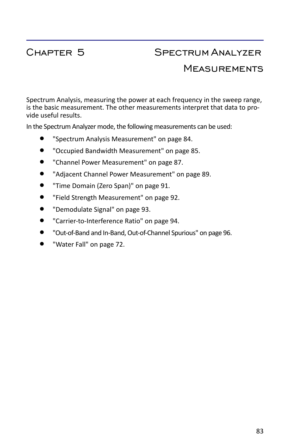 Chapter 5 spectrum analyzer measurements | Bird Technologies SH-362S-Manual User Manual | Page 105 / 206