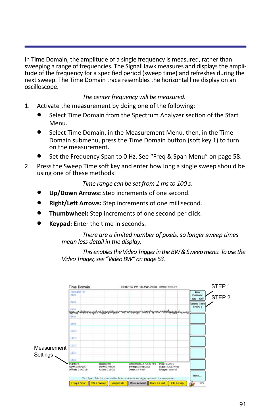 Time domain (zero span), Figure 75 example, time domain | Bird Technologies SH-362S-Manual User Manual | Page 113 / 206