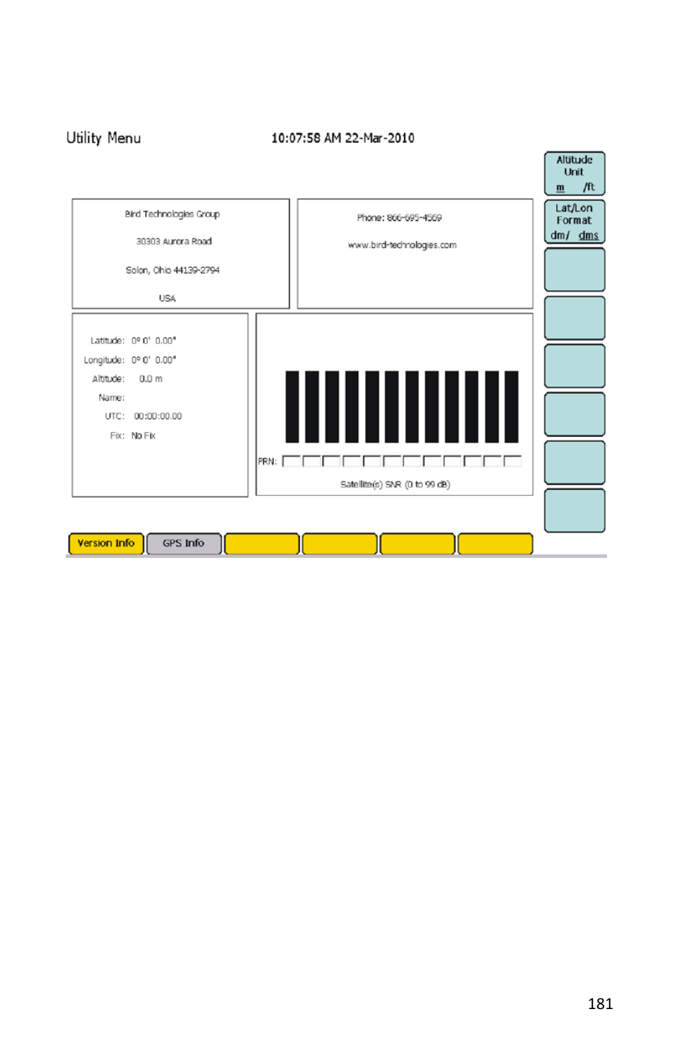 Figure 142 map, utilities, gps info | Bird Technologies SH-362S-Manual User Manual | Page 203 / 206