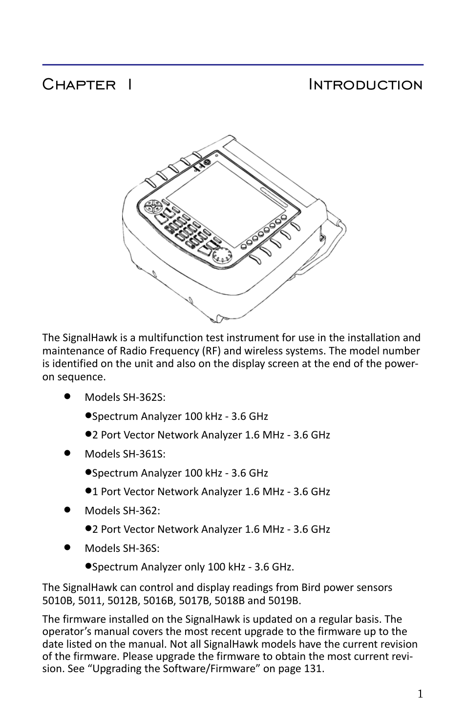 Chapter 1 introduction | Bird Technologies SH-362S-Manual User Manual | Page 23 / 206