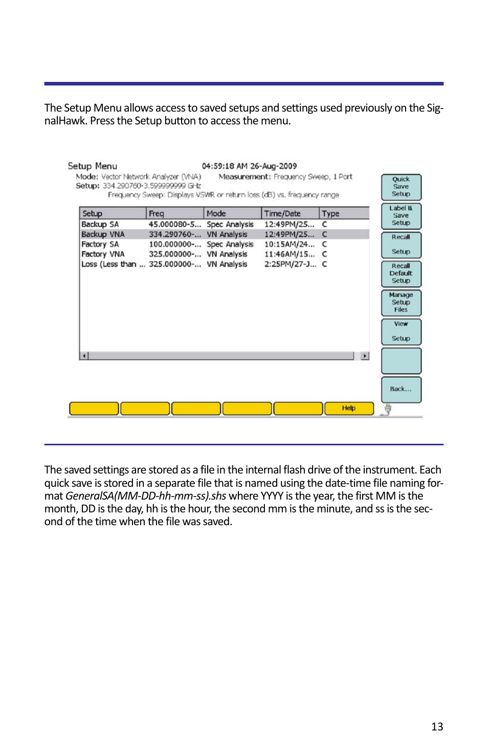 Setup menu, Figure 9 setup menu, Quick save setup | Bird Technologies SH-362S-Manual User Manual | Page 35 / 206