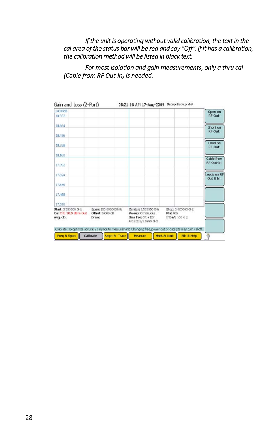 Figure 16 example, calibrate menu | Bird Technologies SH-362S-Manual User Manual | Page 50 / 206