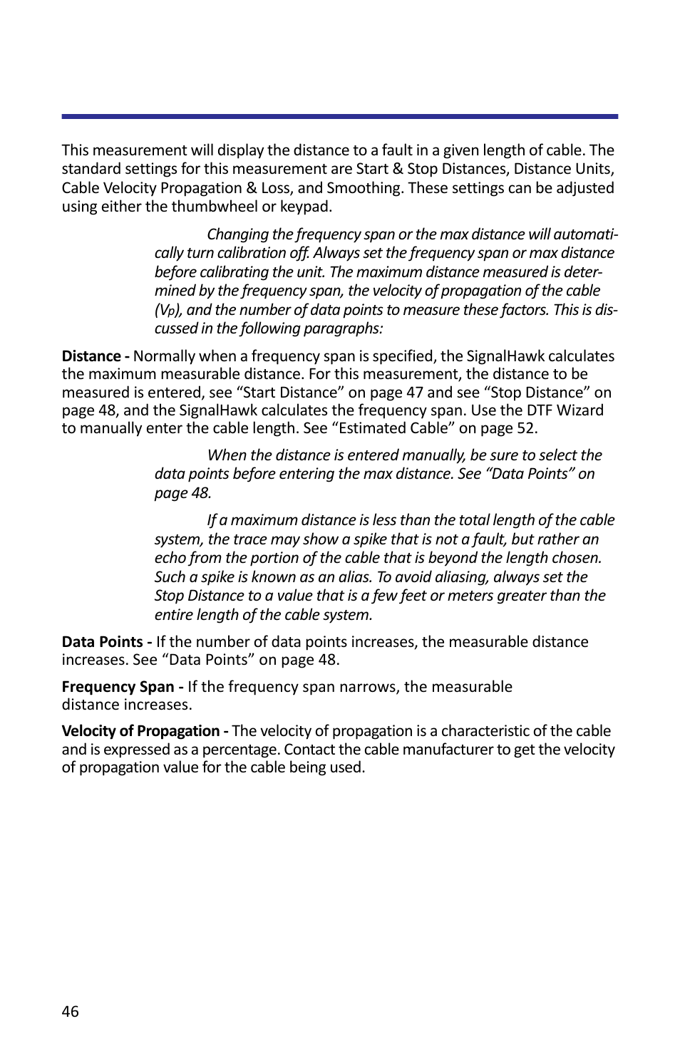 Distance to fault (dtf) measurement | Bird Technologies SH-362S-Manual User Manual | Page 68 / 206