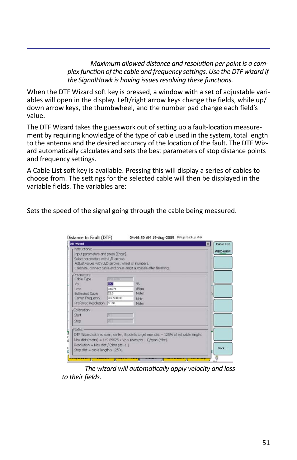 Dtf wizard, Vp (velocity) | Bird Technologies SH-362S-Manual User Manual | Page 73 / 206