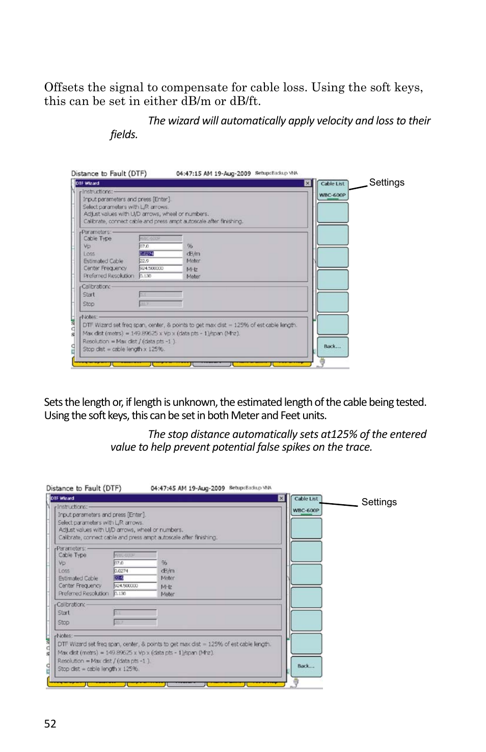 Loss, Estimated cable, Loss estimated cable | Bird Technologies SH-362S-Manual User Manual | Page 74 / 206