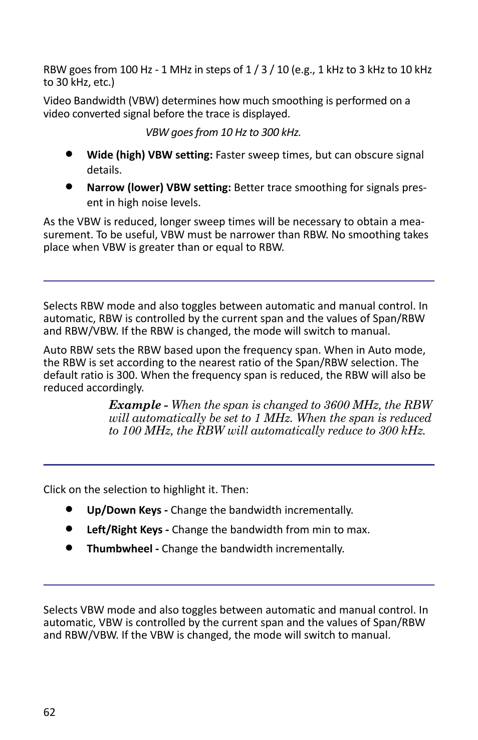 Resolution bw mode, Resolution bw, Video bw mode | Resolution bw mode resolution bw video bw mode | Bird Technologies SH-362S-Manual User Manual | Page 84 / 206