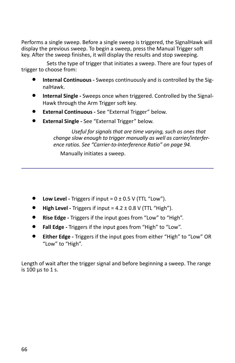 Single, External trigger, Gate delay | Trigger arm trigger, External - low level / high level | Bird Technologies SH-362S-Manual User Manual | Page 88 / 206
