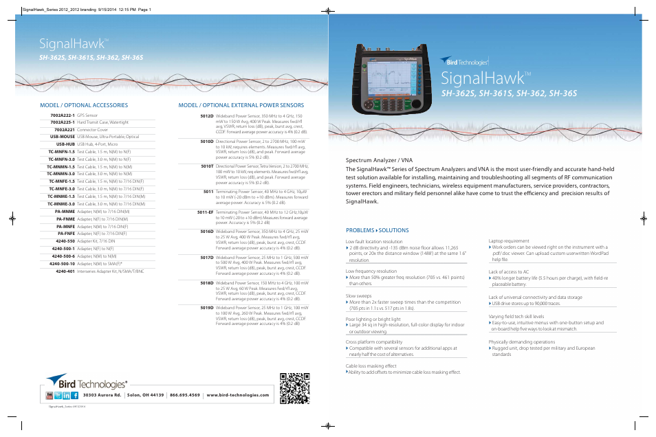 Bird Technologies SH-362S-Datasheet User Manual | 4 pages