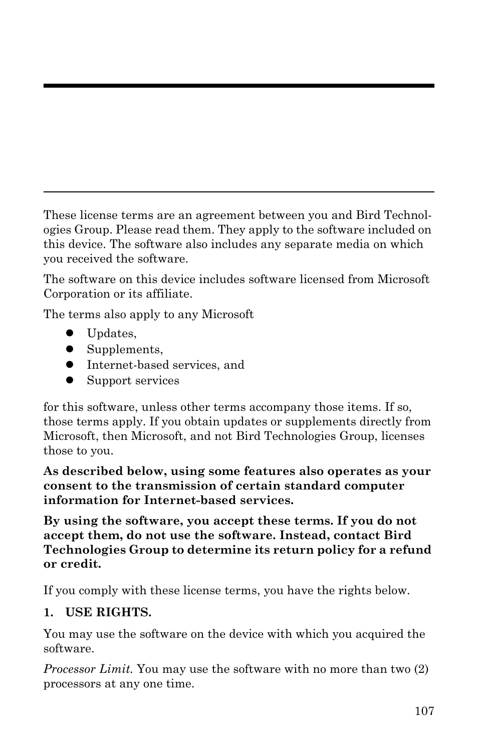 Appendix 2 software license terms | Bird Technologies SH-36S-RM-Manual User Manual | Page 123 / 130