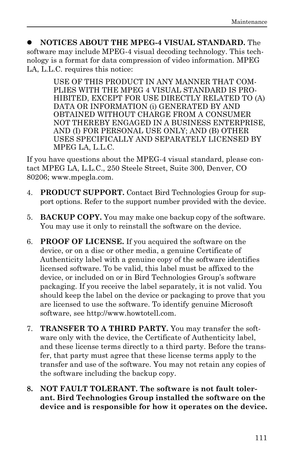 Bird Technologies SH-36S-RM-Manual User Manual | Page 127 / 130