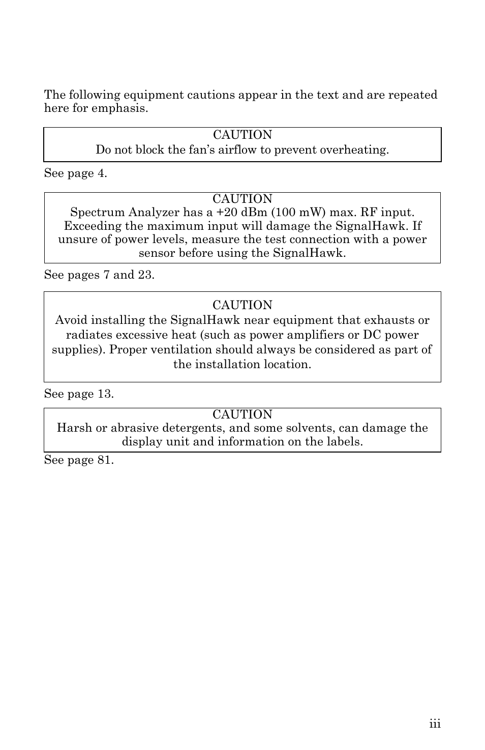 Caution statements | Bird Technologies SH-36S-RM-Manual User Manual | Page 5 / 130
