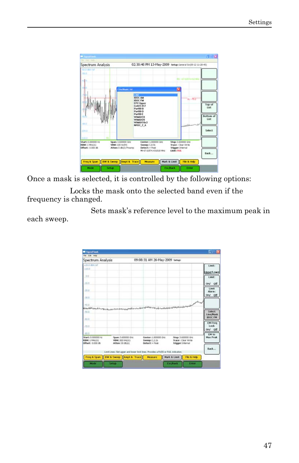 Figure 32 example, mask list, Figure 33 example, limit line mask | Bird Technologies SH-36S-RM-Manual User Manual | Page 63 / 130
