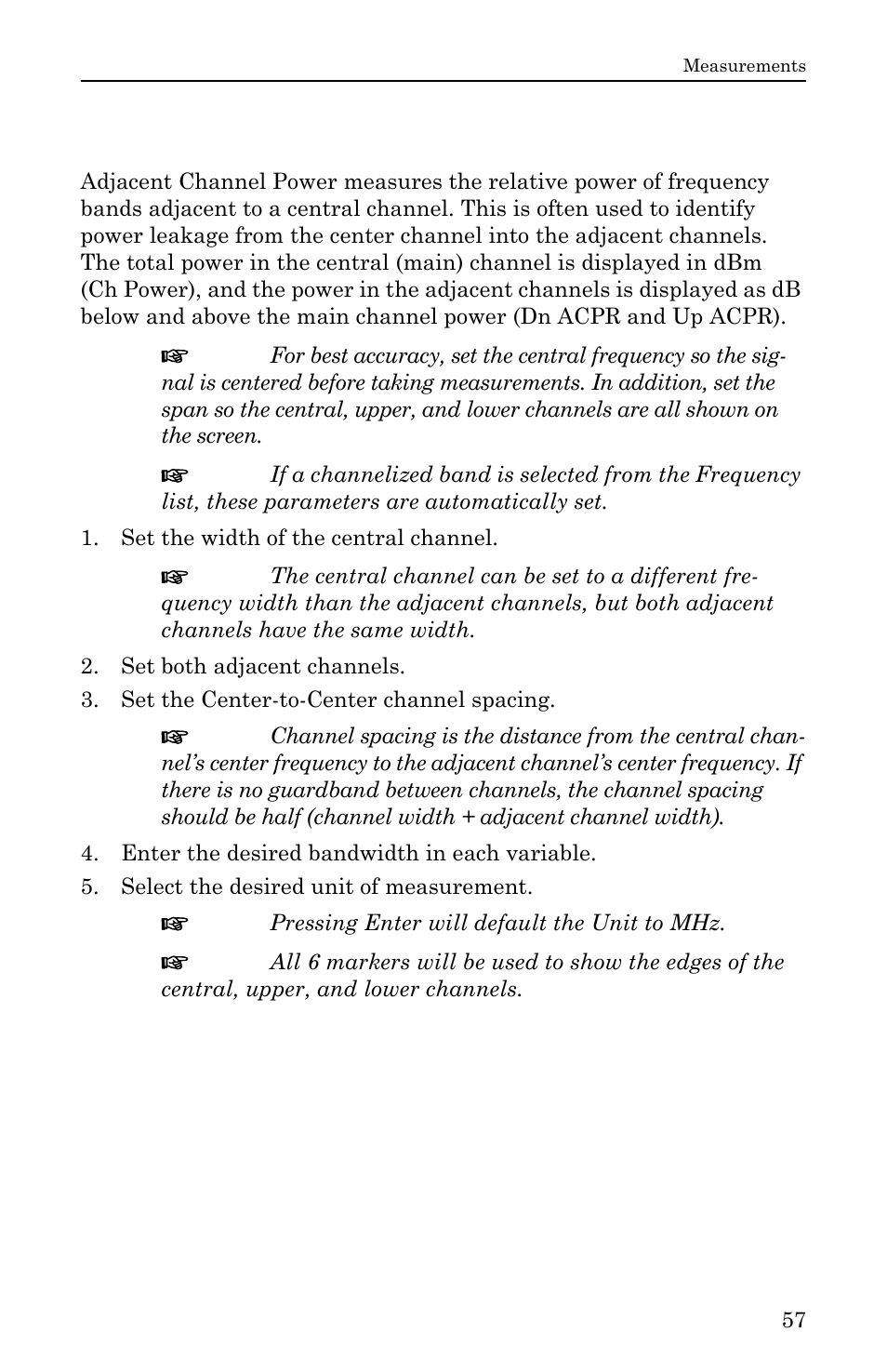 Adjacent channel power measurement | Bird Technologies SH-36S-RM-Manual User Manual | Page 73 / 130