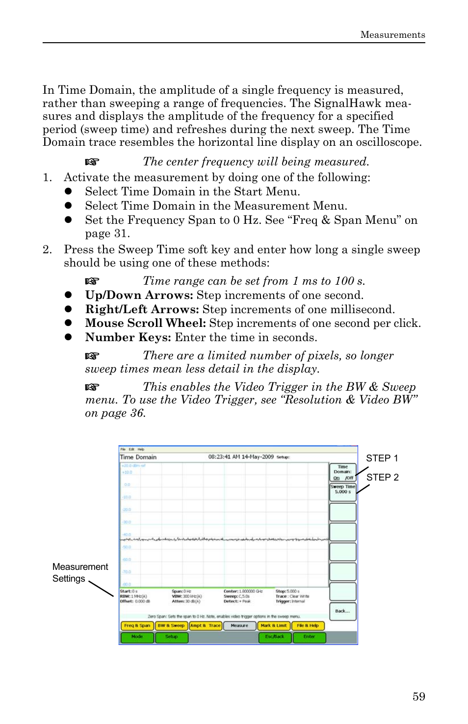 Time domain (zero span), Figure 44 example, time domain | Bird Technologies SH-36S-RM-Manual User Manual | Page 75 / 130