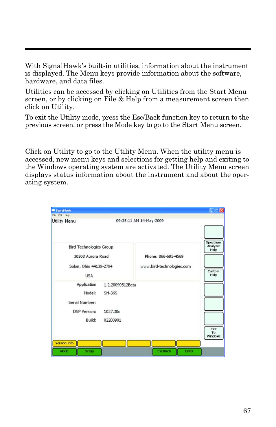 Chapter 6 utilities, Utility | Bird Technologies SH-36S-RM-Manual User Manual | Page 83 / 130