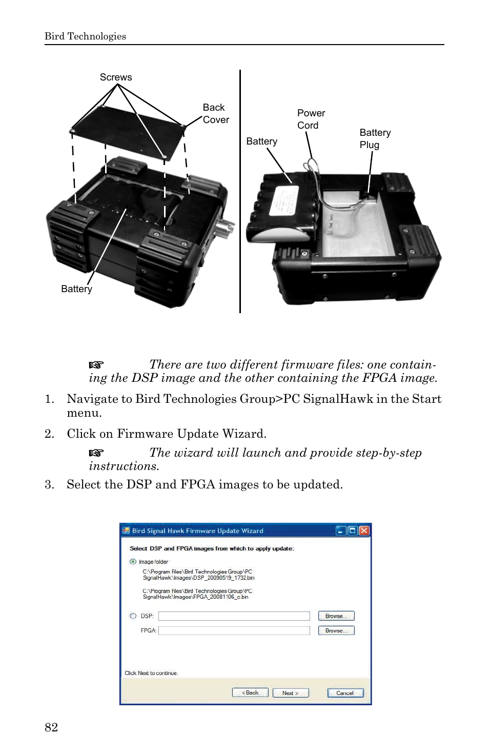Updating the firmware, Figure 62 dsp and fpga image selection | Bird Technologies SH-36S-RM-Manual User Manual | Page 98 / 130