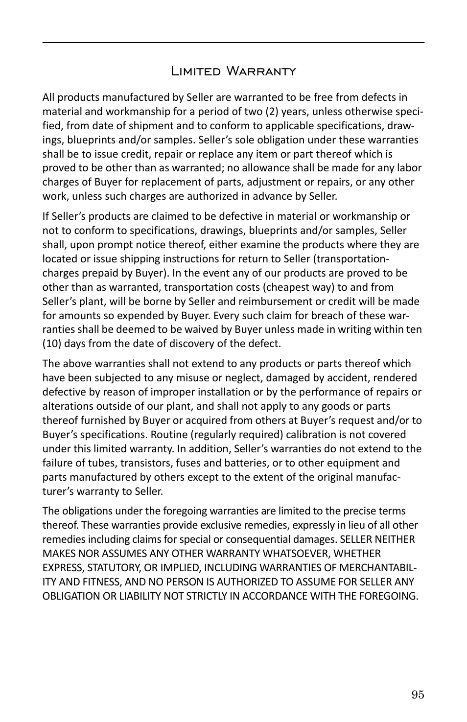 Limited warranty | Bird Technologies SA-6000XT-Manual User Manual | Page 111 / 112