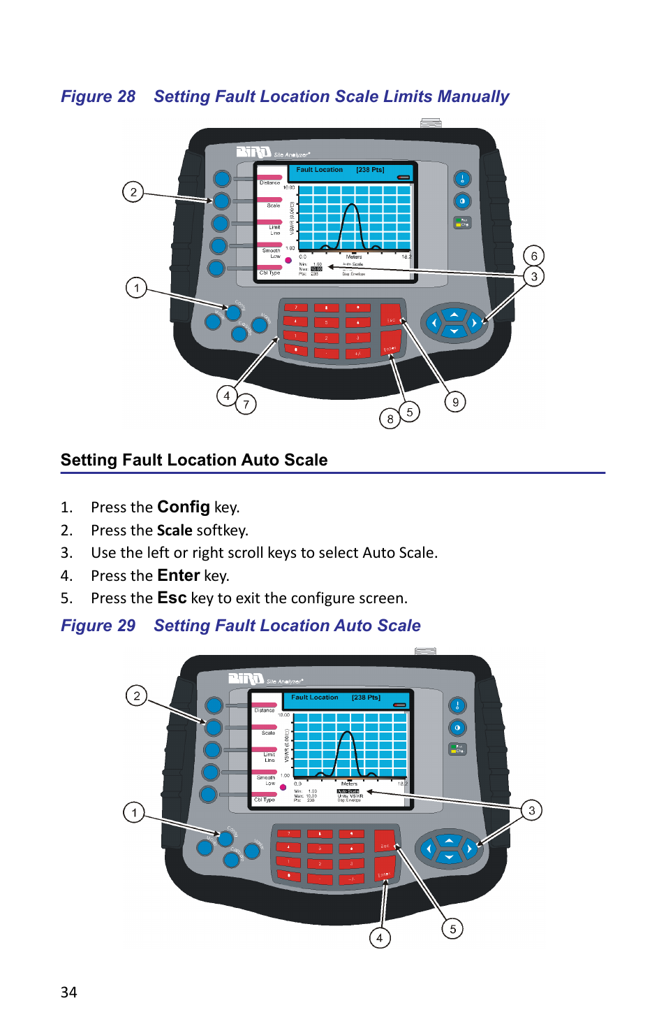 Setting fault location auto scale, Figure 29 setting fault location auto scale | Bird Technologies SA-6000XT-Manual User Manual | Page 50 / 112
