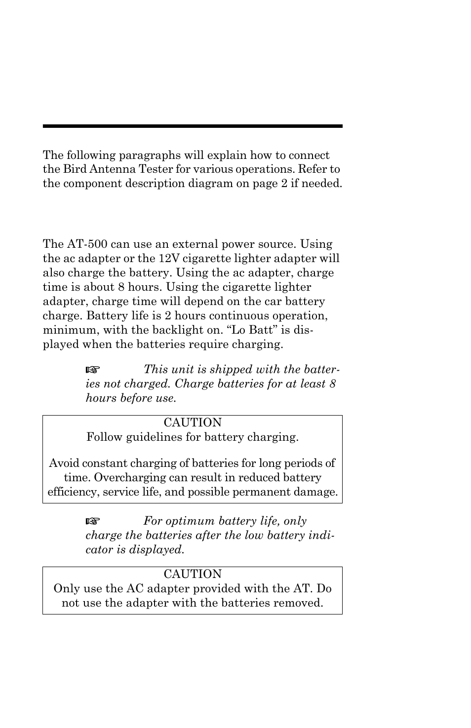 Chapter 3 installation, Power supply | Bird Technologies AT-500-Manual User Manual | Page 33 / 73