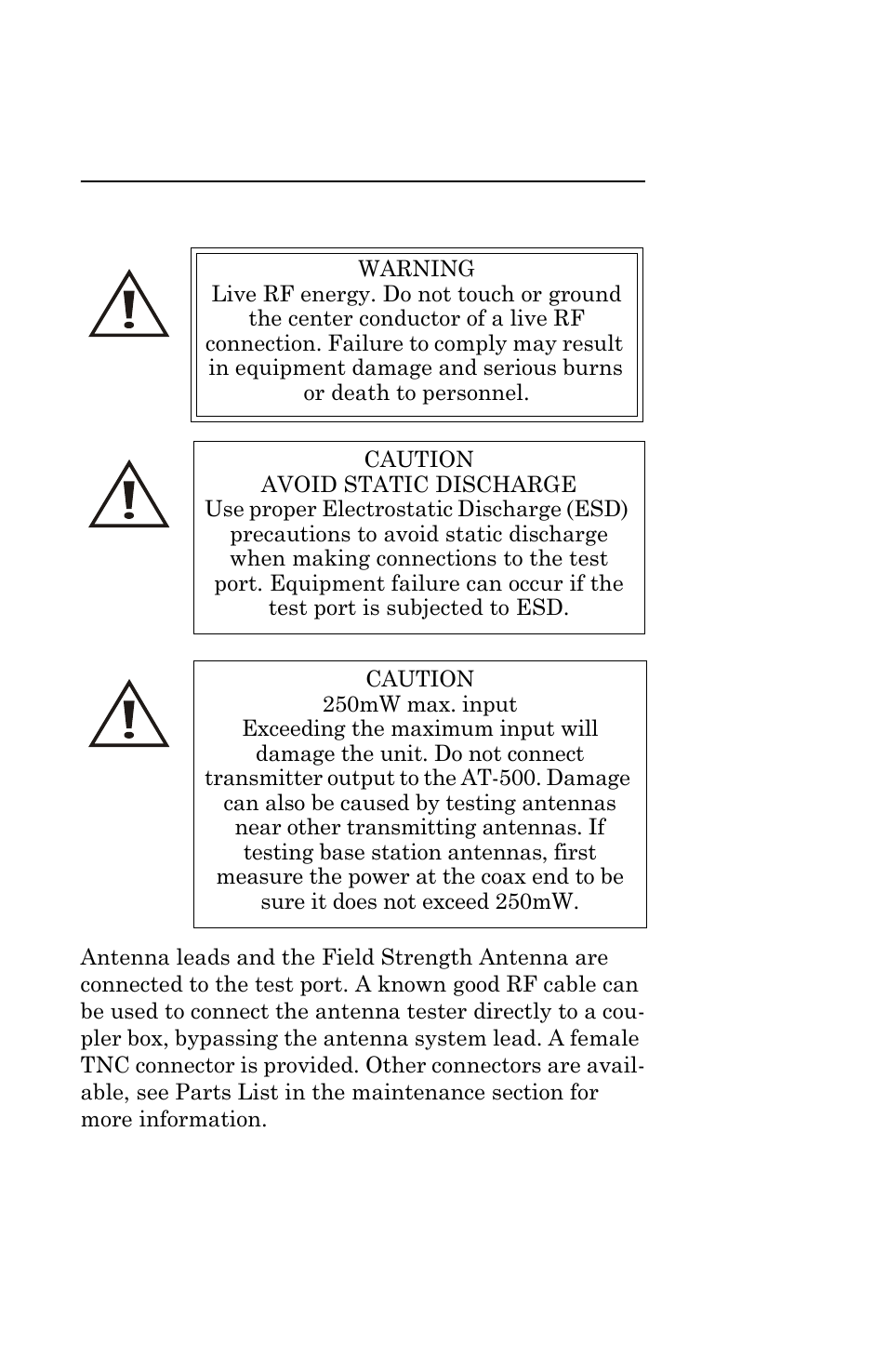 Connecting the antenna | Bird Technologies AT-500-Manual User Manual | Page 35 / 73