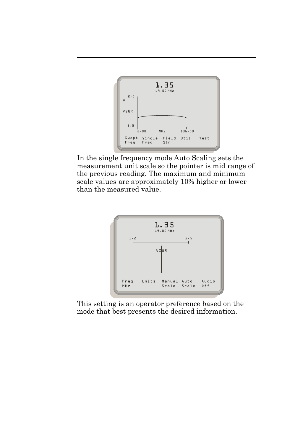 Figure 8 manual scaling swept frequency mode, Figure 9 manual scaling swept frequency mode | Bird Technologies AT-500-Manual User Manual | Page 40 / 73