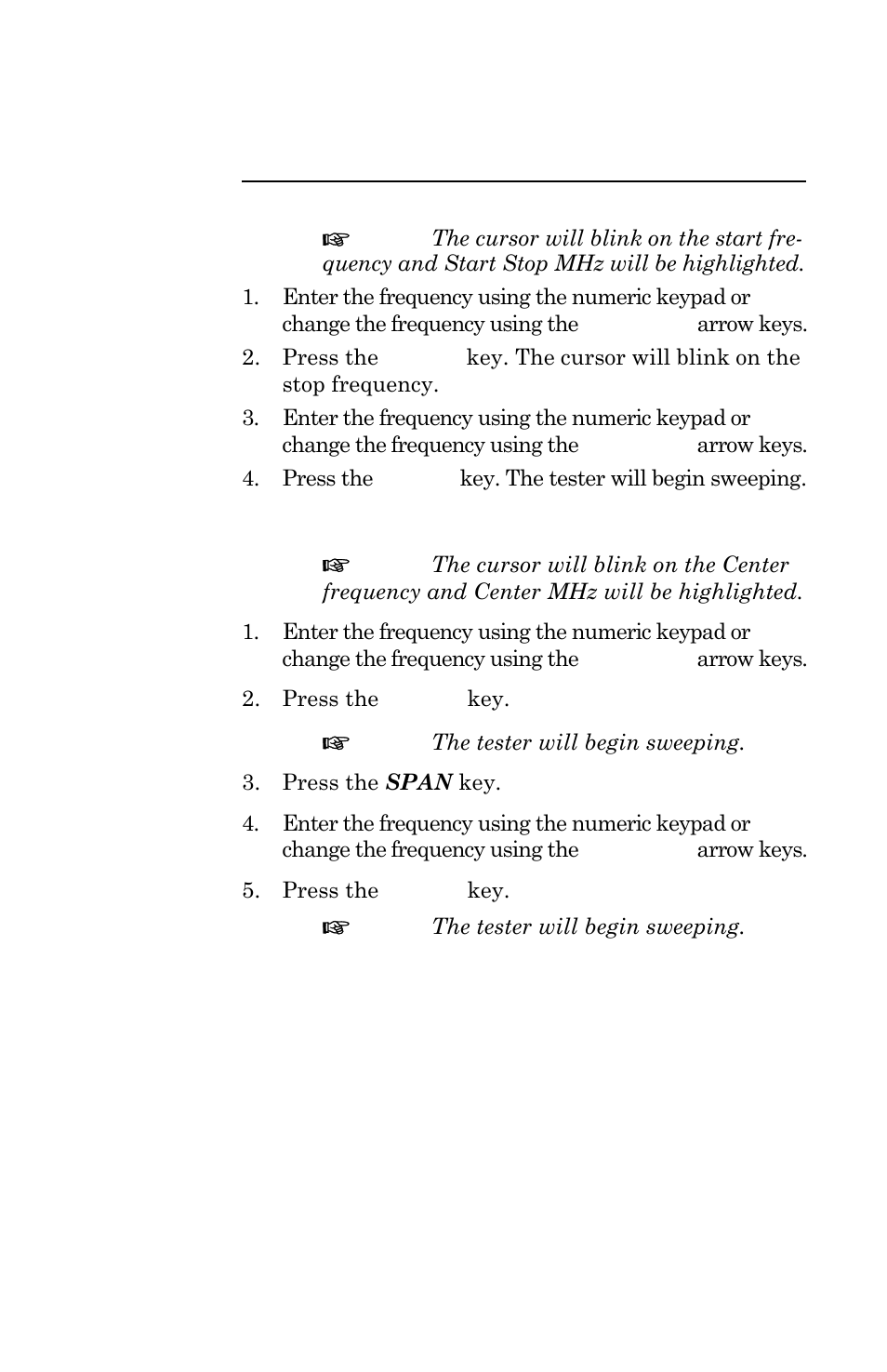 Start stop mhz center mhz | Bird Technologies AT-500-Manual User Manual | Page 42 / 73