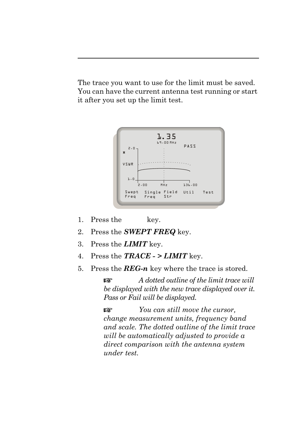 Using a trace as the limit, Figure 12 dotted outline of limit trace | Bird Technologies AT-500-Manual User Manual | Page 50 / 73