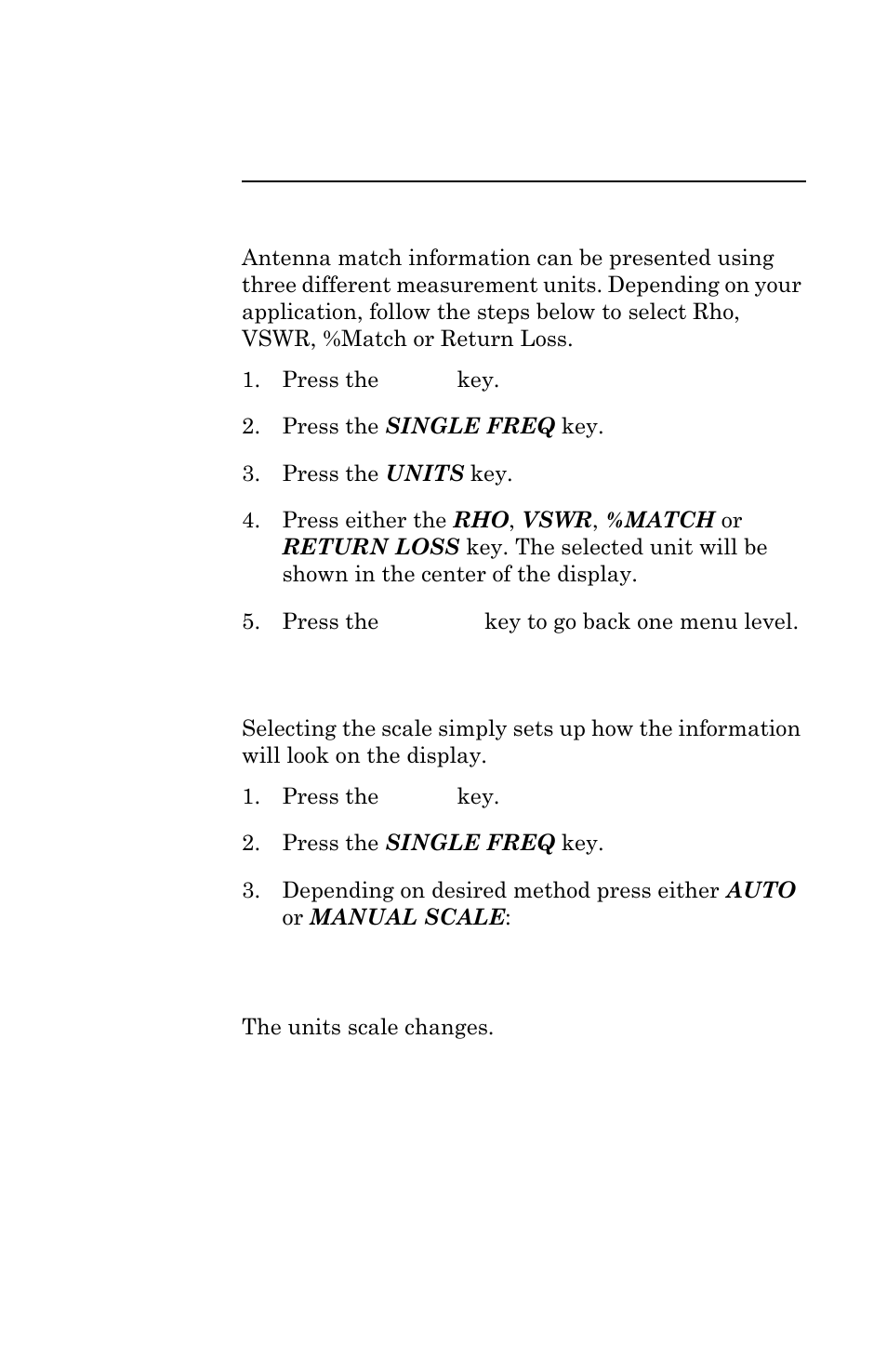 Select measurement units, Select auto or manual scale | Bird Technologies AT-500-Manual User Manual | Page 52 / 73